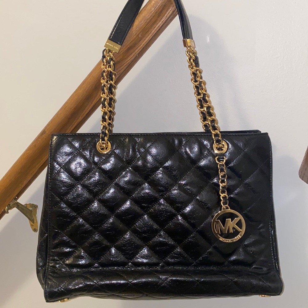 Michael Kors Large Black Quilted Leather Bag